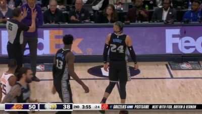 [Highlight] The entire Suns roster makes Dillion Brooks life hell for a possession, ending in a blocked shot followed by a turnover