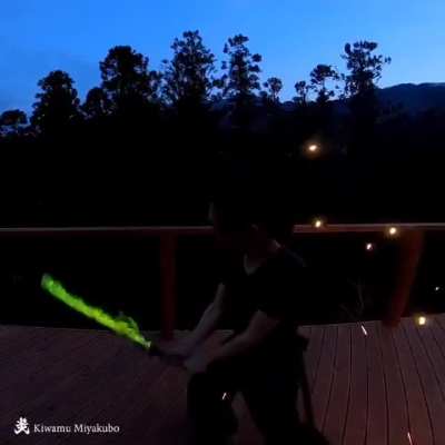 An actual goddamn flaming sword