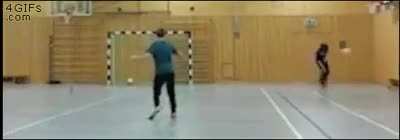 Guy scores a Double hit