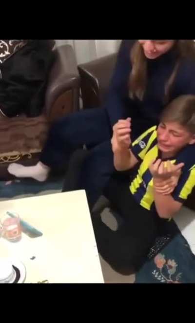 Turkish kid rages over his football team's defeat