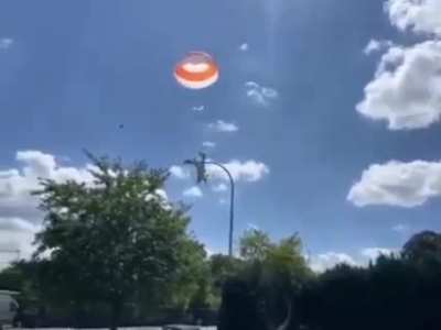 A plane came down with a parachute today in Bruges Belgium. (2022)
