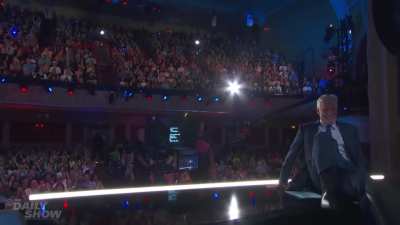 Jon Stewart roasting Chicago Deep Dish Pizza in front of a Chicago audience