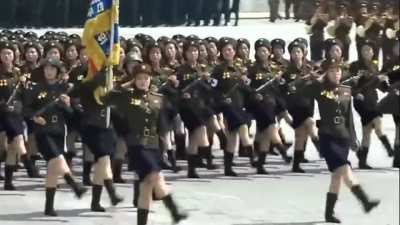 Bee Gees music over North Korean marching ?