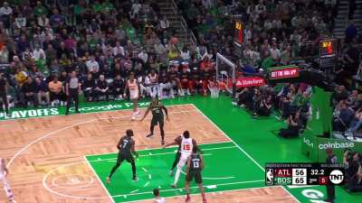 [Highlight] Trae Young makes a tough step back long 2-pointer over Jayson Tatum with the aid of the friendly bounce.