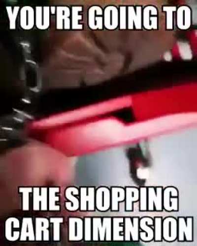 You're going to the shopping cart dimension