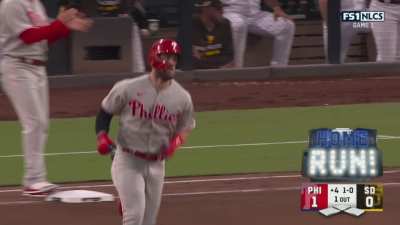 [Highlight] [Highlight] Harper takes Darvish deep with a solo shot to make it 1-0 for the Phillies!