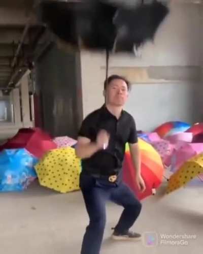 This guy made straightforward ad for his umbrella