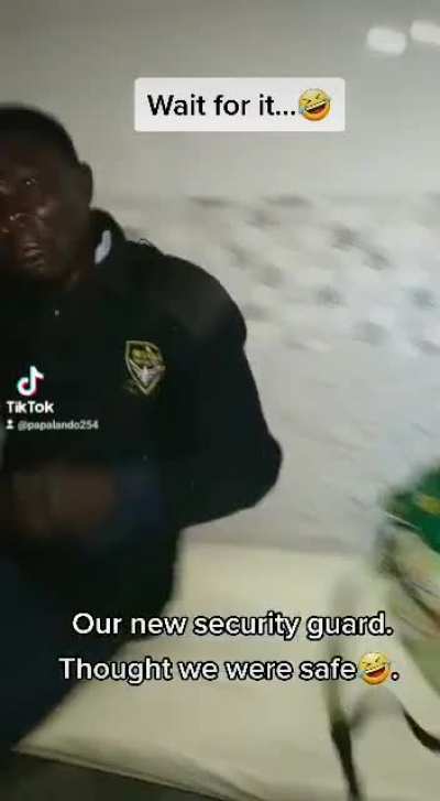 Security Guard gets caught sleeping on the job