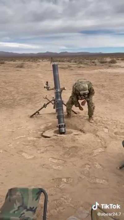 The sand after this mortar shot