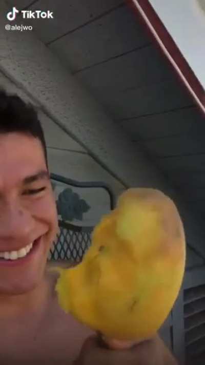 Mango on a fork