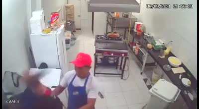 An asshole attempted to rob a cafe