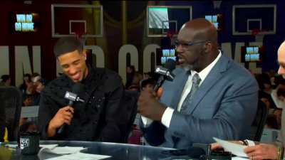 [Highlight] Shaq accidentally called Tyrese Haliburton "Trae [Young]". Blames the cannabis being smoked behind him for the confusion: