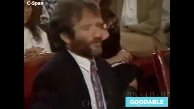 Robin Williams testifying before a Senate Committee on the Homelessness Prevention &amp; Revitalisation Act in 1990
