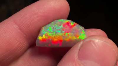? Intense Variety of Natural Colors in this Fine Faceted Ethiopian Opal