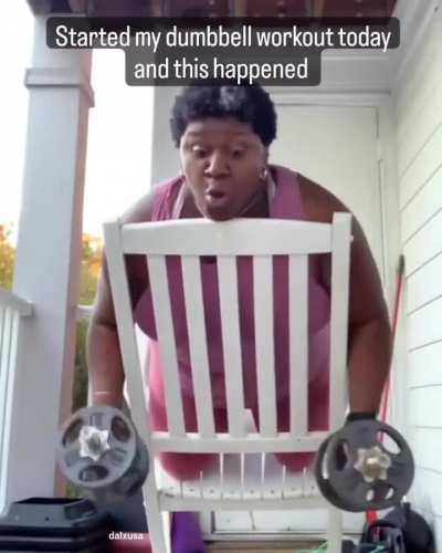 to do a workout on a porch chair