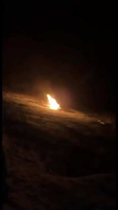 Idiots shoot a propane tank.