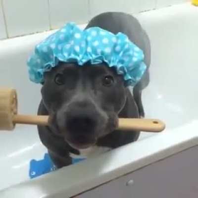 Bath time for this little sweety ??❤️