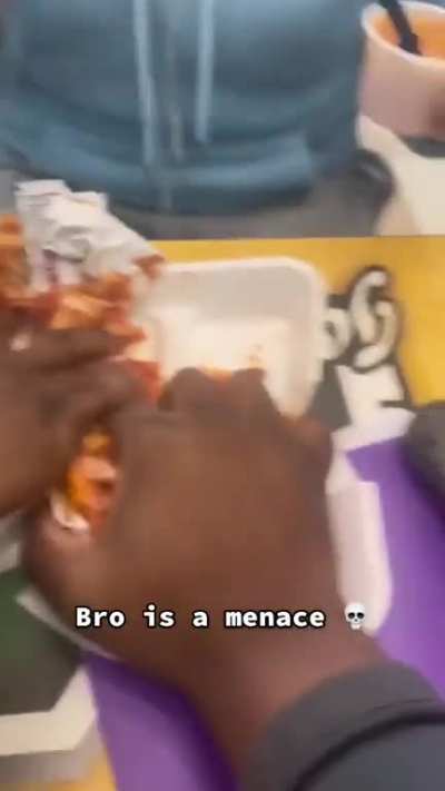 Wasting someone else's food = funny?