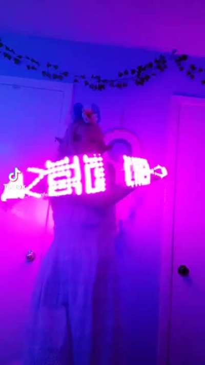 Elf Girl playing with an LED hula hoop to some fun saxophone ♡♡ [Flashing lights warning!]