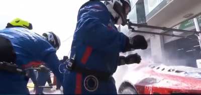 Andy Priaulx Team Ford GT's Fuel Spills Onto Hot Exhaust at 6 Hours Nürburgring 6-24-16