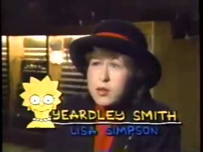 The voice actors behind The Simpsons, in 1992.