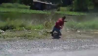 Man got his ass beaten by a monkey