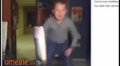 Kid on omegle goes crazy