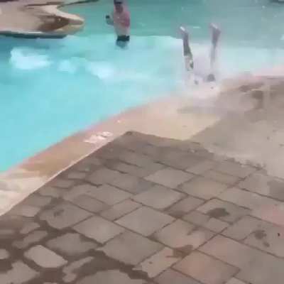 HMB while I slide across the pool