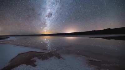 Because of its high altitude, nearly nonexistent cloud cover, dry air, and lack of light pollution and radio interference from widely populated cities and towns, the Atacama Desert desert in South America is one of the best places in the world to conduct