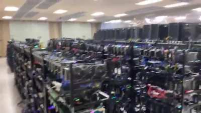 So that's why i haven't been able to get any GPUs, this man is using all of these to mine Cryptocurrency.