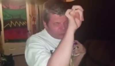 Blind guy spitting fire