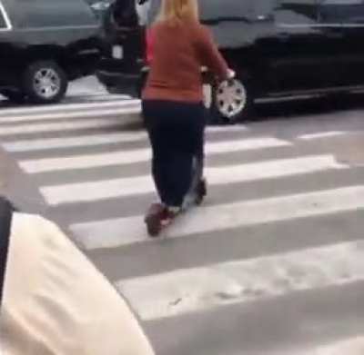 WCGW showing your scooty "skills" down the road