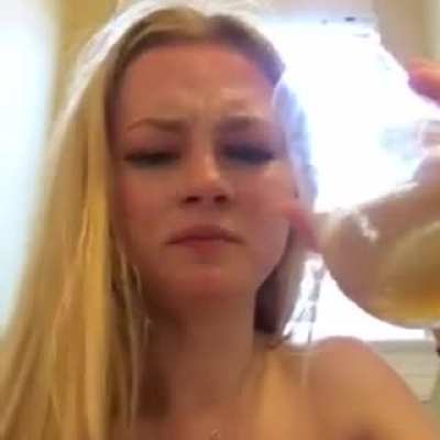 Drinking expired apple juice for a challenge and then throwing up