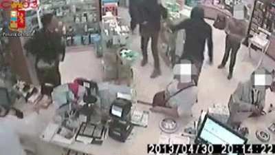Attempting to rob a store and immediately getting caught