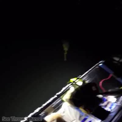 ? Stingray passing under a kayak at night