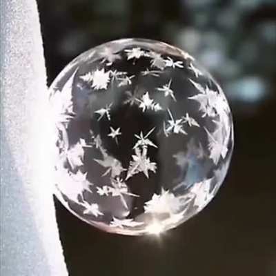 The Marangoni effect: It is responsible for the beautiful, dynamic ice crystals that swirl around a bubble’s surface as it freezes.