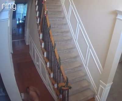 To go down the stairs like a normal person