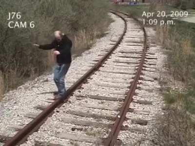 Man gets hit by a train