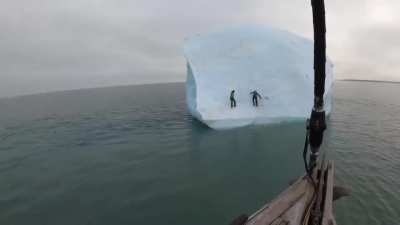 ? Iceberg flipping over