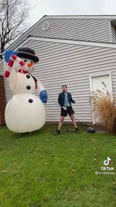 can you go turn the snowman on?
