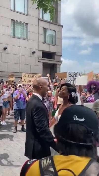 A marriage took place just now at a protest in Philadelphia