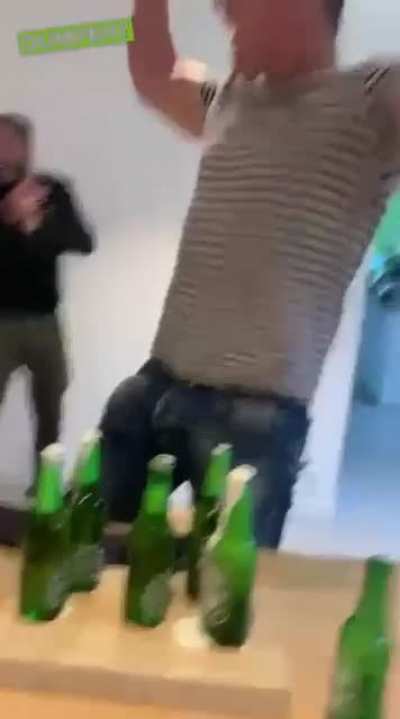 Opening bottles Dutchman style.