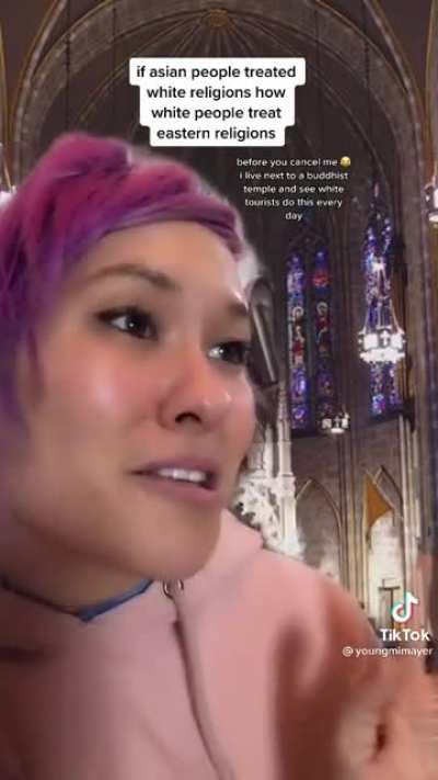 If Asians acted like White people visiting eastern religious places. I'm dead, the end killed me ?. This mirror cut deep.