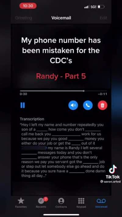 Randy thinks he’s leaving a VM for CDC