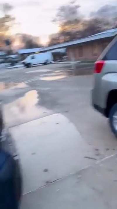 "multi shades of pink" Karen blocks person's car in. says she'll wait for the police to come... proceeds to flee before police arrive ?