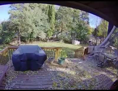 To blow leaves off of the roof