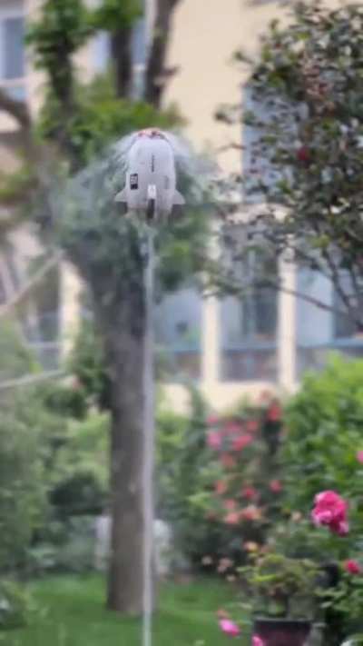A rocket garden sprinkler