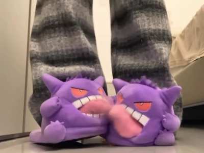 Wearing Gengar slippers and..