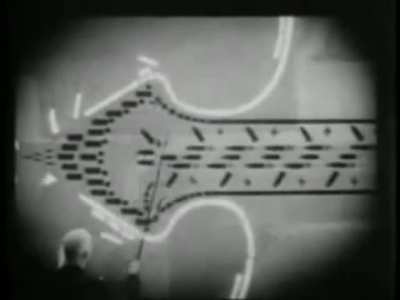 "Blitzkrieg" explained for the US army using 2D animation in 1943. Aka the "ortie" cell tactic