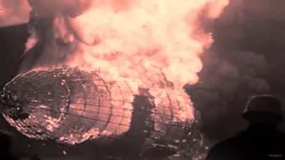 Hindenburg Disaster Real Footage (1937; Colorized)